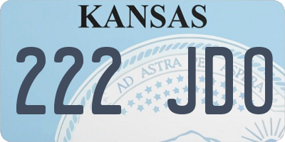 KS license plate 222JDO