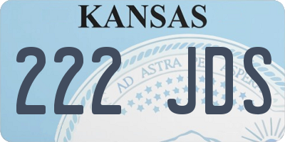 KS license plate 222JDS