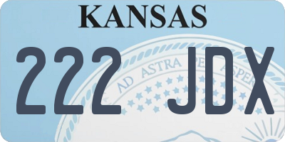 KS license plate 222JDX