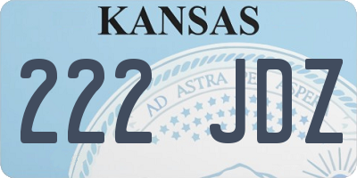 KS license plate 222JDZ