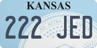 KS license plate 222JED