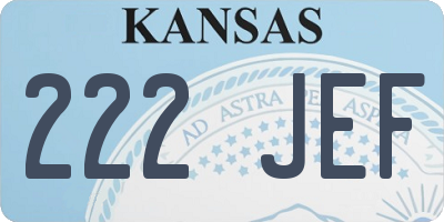 KS license plate 222JEF