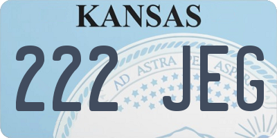 KS license plate 222JEG