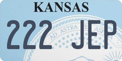 KS license plate 222JEP