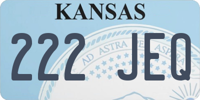 KS license plate 222JEQ