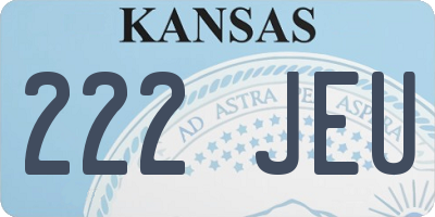 KS license plate 222JEU