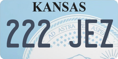 KS license plate 222JEZ