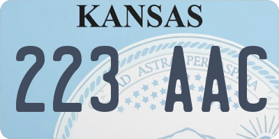 KS license plate 223AAC