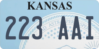 KS license plate 223AAI