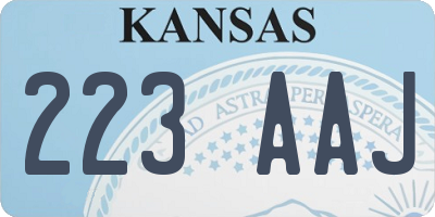 KS license plate 223AAJ