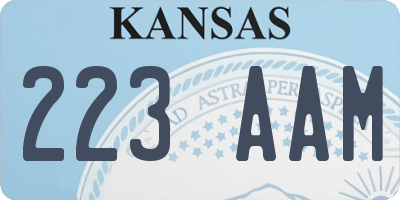 KS license plate 223AAM