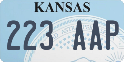 KS license plate 223AAP