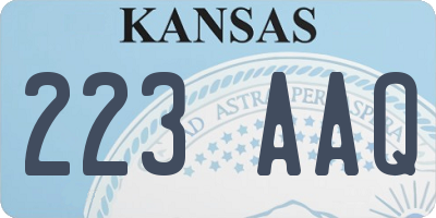KS license plate 223AAQ