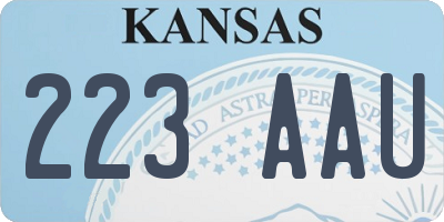 KS license plate 223AAU