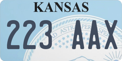 KS license plate 223AAX