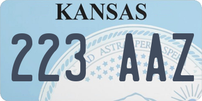 KS license plate 223AAZ