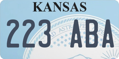 KS license plate 223ABA