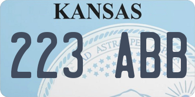 KS license plate 223ABB