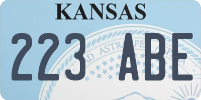 KS license plate 223ABE