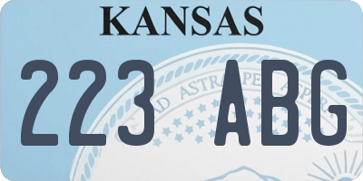 KS license plate 223ABG