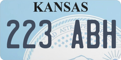 KS license plate 223ABH