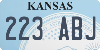 KS license plate 223ABJ