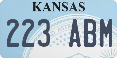 KS license plate 223ABM
