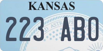 KS license plate 223ABO