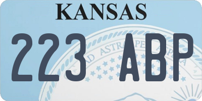 KS license plate 223ABP