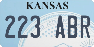 KS license plate 223ABR