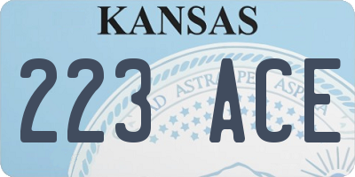 KS license plate 223ACE