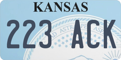 KS license plate 223ACK