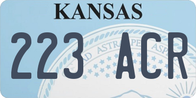 KS license plate 223ACR