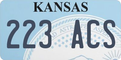 KS license plate 223ACS