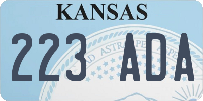 KS license plate 223ADA