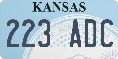 KS license plate 223ADC