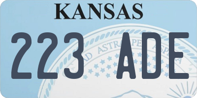 KS license plate 223ADE