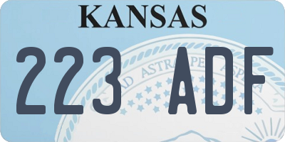 KS license plate 223ADF