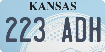 KS license plate 223ADH
