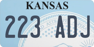 KS license plate 223ADJ