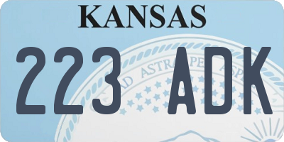 KS license plate 223ADK