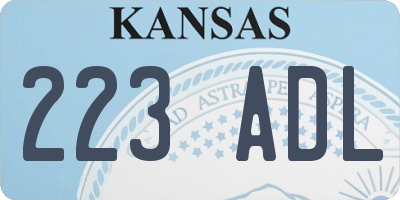 KS license plate 223ADL