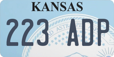 KS license plate 223ADP