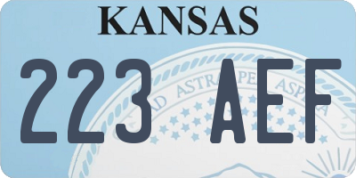 KS license plate 223AEF