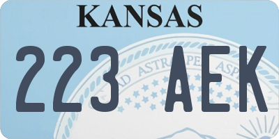 KS license plate 223AEK