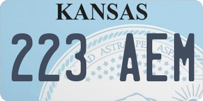 KS license plate 223AEM