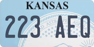 KS license plate 223AEQ