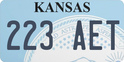 KS license plate 223AET