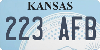 KS license plate 223AFB