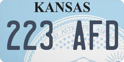 KS license plate 223AFD
